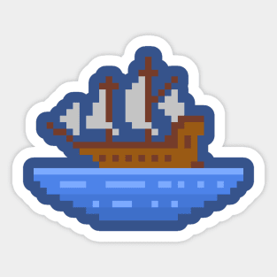 Pixelart Ship Sticker